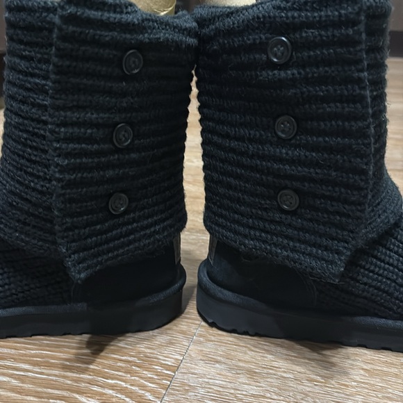 EUC UGG Black Carley Knit Tall Button Boots size 7 - Picture 9 of 12